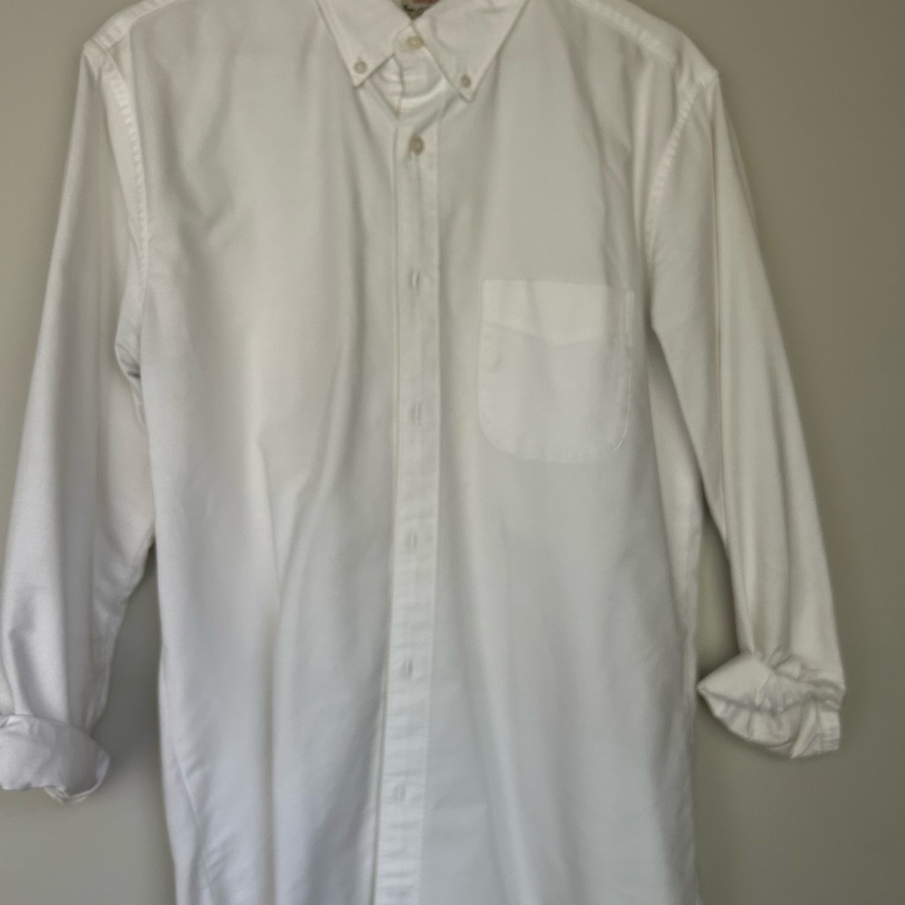 White Casual Button Down Shirt with Rolled Sleeves